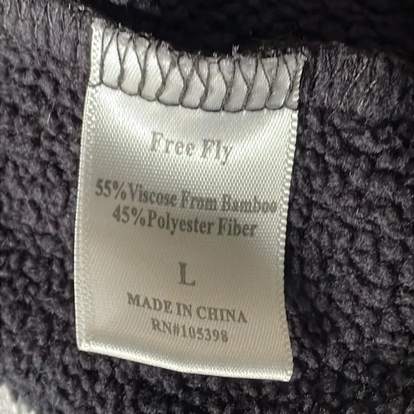 Free Fly Men’s Bamboo Polar Black Snap T Long Sleeve Fleece Pullover Size Large - Picture 9 of 10
